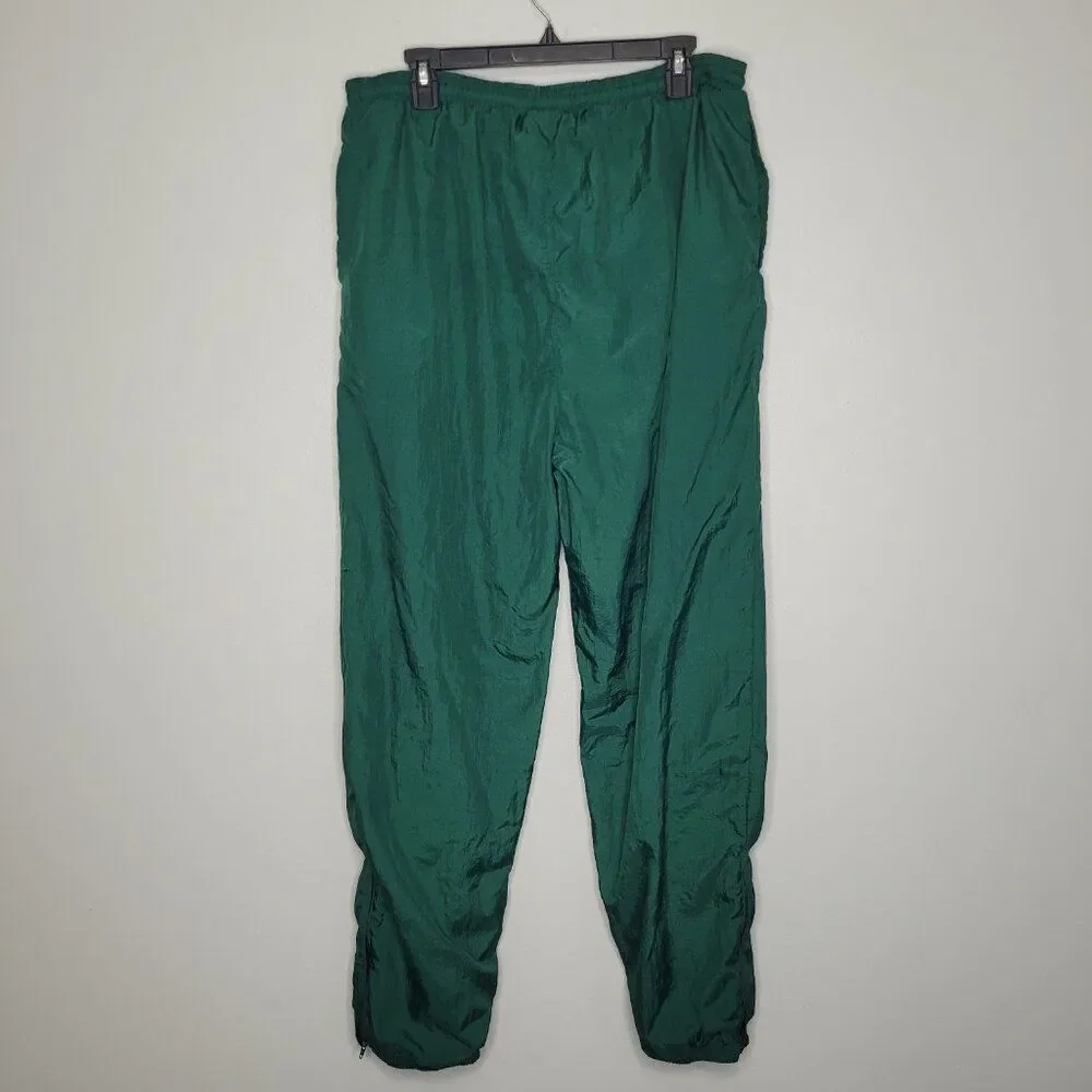 Vintage 90s Green Bay Packers lined windbreaker pants zip ankles size xl